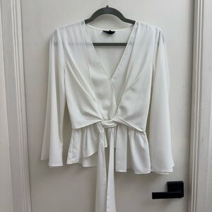 Topshop Ivory Wrap Top
